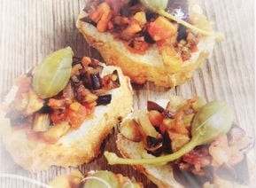 Bruschette con melanzane gratinati