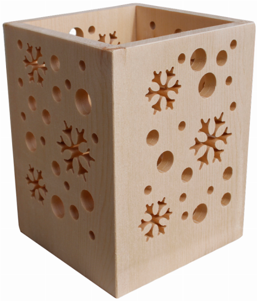 Lanterna decorativa in cirmolo - Fiocco di neve - 1Stck. - Schnalser Säge
