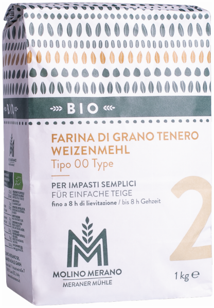 Farina di grano tenero nr. 2 tipo 00 Bio - 1kg - Meraner Mühle