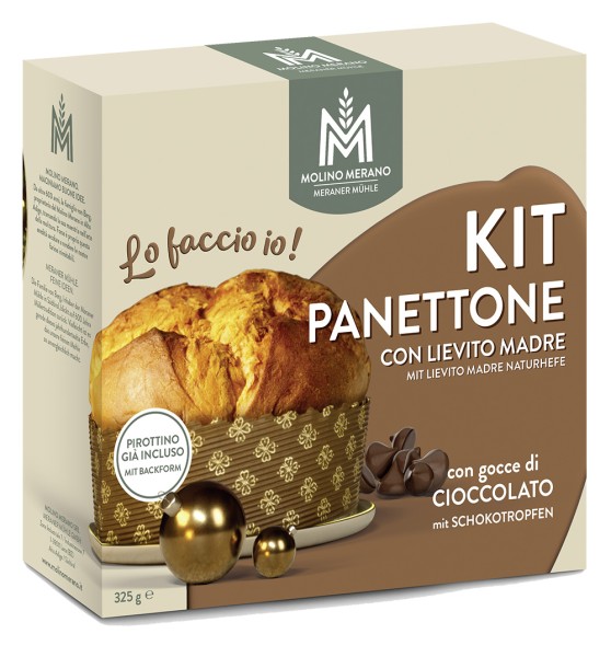Kit Panettone con gocce di cioccolato - 325g - Meraner Mühle