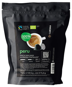 Kaffee Arabica Peru Kapseln Espresso BIO - 1Paket(e) - Caroma Kaffee