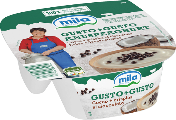 Knusperghurt "Gusto+Gusto" Kokos und Schokocrispies - 150g - Mila - Bergmilch Südtirol
