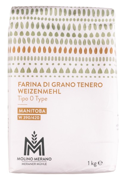 Farina di grano tenero Tipo 0 Manitoba - 1kg - Meraner Mühle