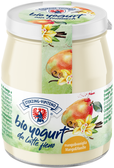 Mango-Vanille Vollmilchjoghurt aus Heumilch Bio - 150g - Milchhof Sterzing