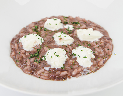 Risotto al radicchio con mozzarella