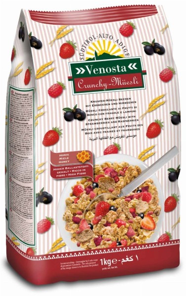 Knusper Müsli mit Beeren Venosta 1kg - 1kg - Fuchs Privatmühle