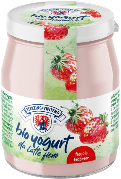 Erdbeer Vollmilchjoghurt aus Heumilch Bio - 150g - Milchhof Sterzing