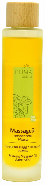 Olio per massaggio rilassante Melissa Bio - 100ml - Plima Südtirol