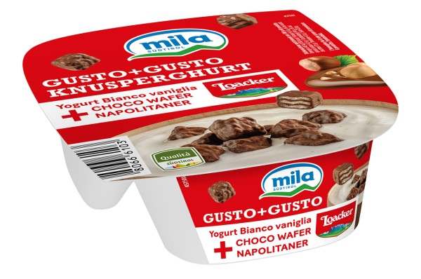 Knusperghurt Vanille + Choco Wafer Napolitaner "Loacker Edition" - 150g - Mila - Bergmilch Südtirol