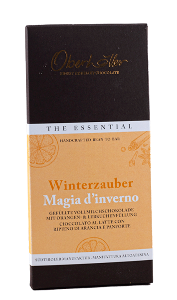 Cioccolato al latte ripieno con arancia e panpepato "Winterzauber" The Essential - 70g - Oberhöller