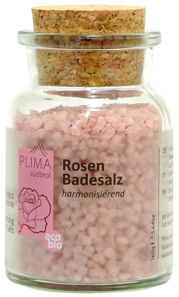Badesalz Rose harmonisierend Bio - 160g - Plima Südtirol