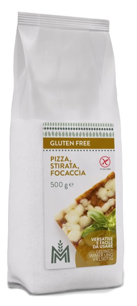 Miscela per pizza, stirata, focaccia senza glutine - 500g - Meraner Mühle