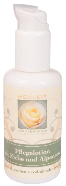 Pflegelotion mit Zirbe und Alpenrose - Kräuterreich Wegleit