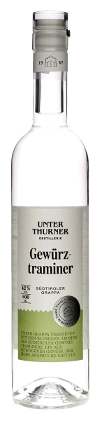 Grappa Gewürztraminer - 0.5l - Destillerie Unterthurner