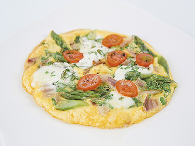 Frittata di asparagi con mozzarella