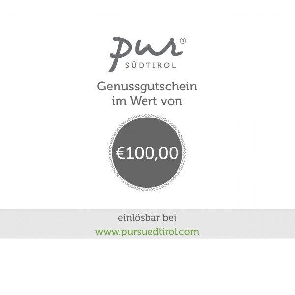 Buono online 100 € - Stck. - Pur Südtirol