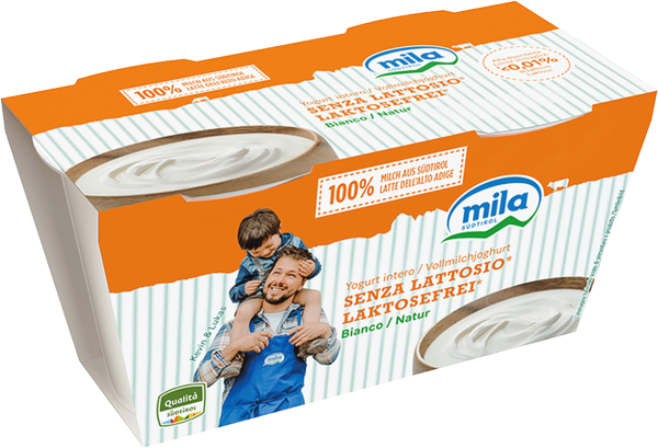 Yogurt intero senza lattosio Bianco - 250g - Mila - Bergmilch Südtirol