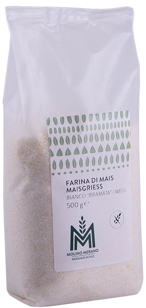 Farina di mais bianco bramata senza glutine - 500g - Meraner Mühle
