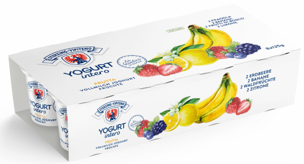 Yogurt intero al limone, fragola, frutti di bosco e banana - 1000g - Milchhof Sterzing