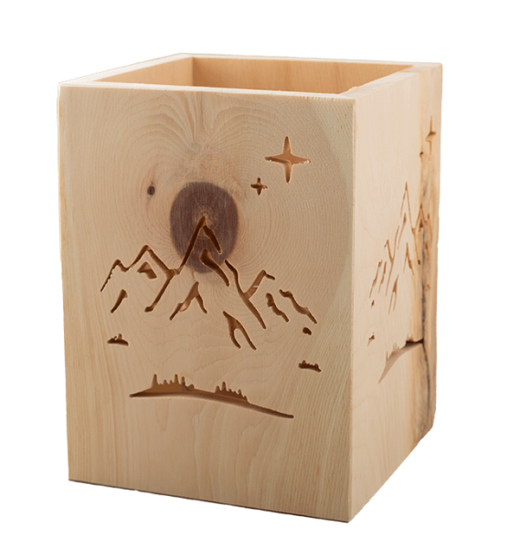 Windlicht Zirbe Bergmuster - 1St. - Schnalser Säge