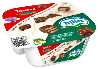 Knusperghurt fior di latte mit Schoko-Waffelwürfel Loacker - 150g - Mila - Bergmilch Südtirol