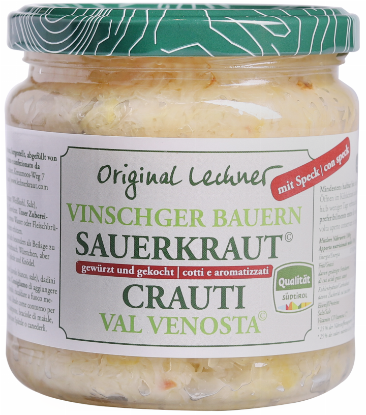 Vinschger Sauerkraut mit Speck Lechner Vinschger Bauern Sauerkraut