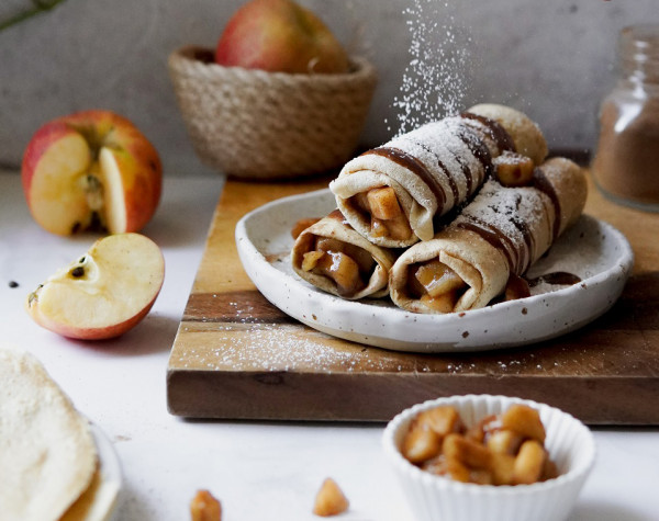 Crêpes di avena alle mele e cannella