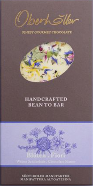 Weisse Schokolade mit Blüten - 100g - Oberhöller