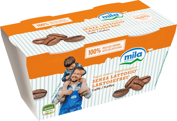 Yogurt intero senza lattosio Caffè - 250g - Mila - Bergmilch Südtirol