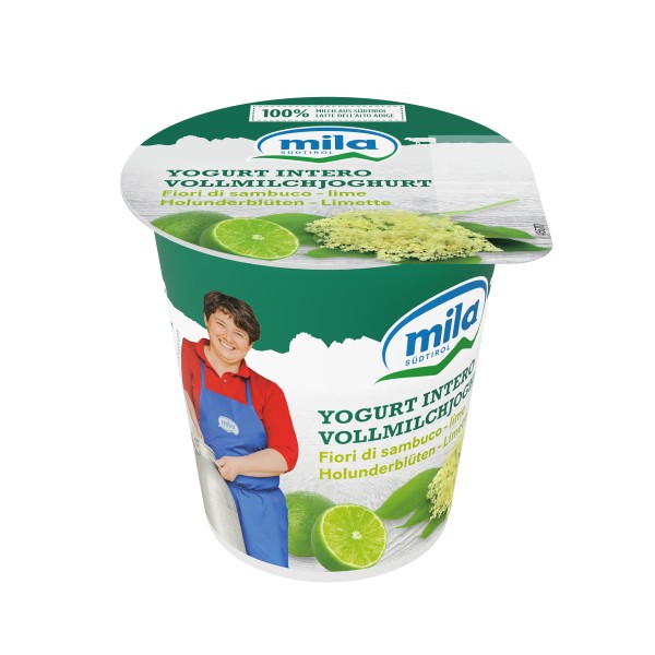 Vollmilchjoghurt Holunderblüte Limette - 125g - Mila - Bergmilch Südtirol