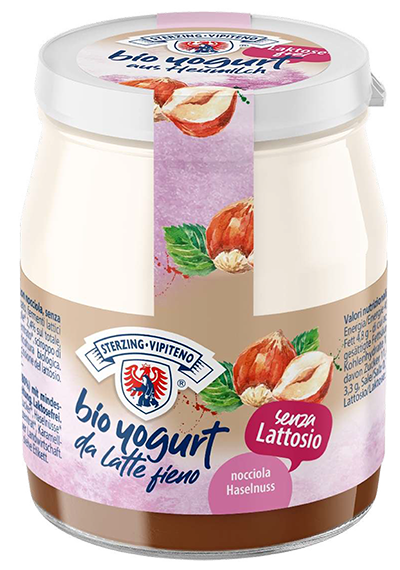 Yogurt intero di latte fieno con nocciola senza lattosio - 150g - Milchhof Sterzing