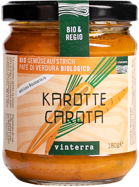 Karotten mit Rosmarin Aufstrich Bio - 180g - Vinterra Sozialgenossenschaft 