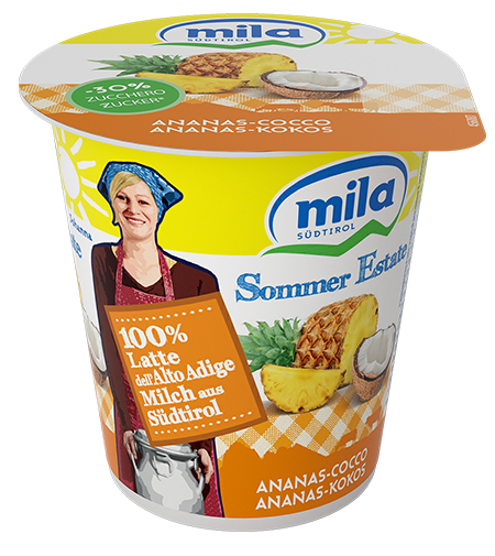 Yogurt intero ananas cocco - 125g - Mila - Bergmilch Südtirol