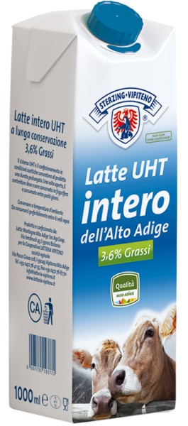 UHT Vollmilch 3,6% Fett - 1l - Milchhof Sterzing