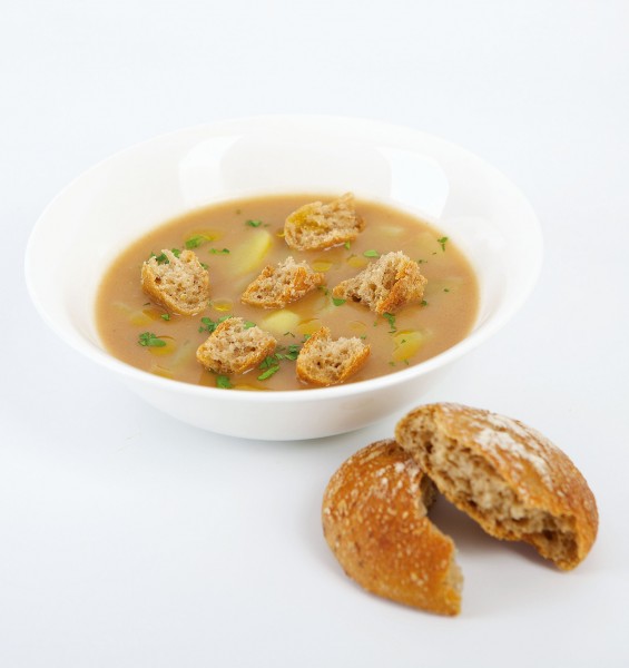 Minestra di farina tostata con patate