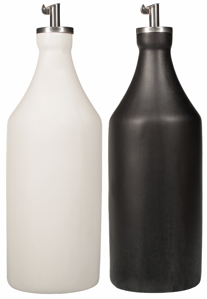 Keramik Ölflasche 500ml Mit Edelstahl-Ausgießer - Made In Germany