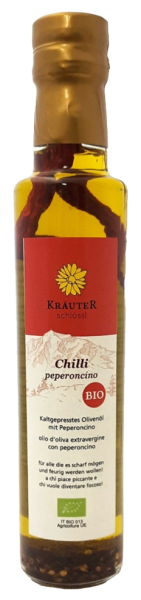 Olivenöl mit Chili Bio - 250ml - Plima Südtirol