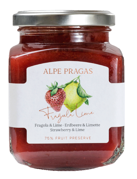 Fruchtaufstrich Erdbeere und Limette - 335g - Alpe Pragas