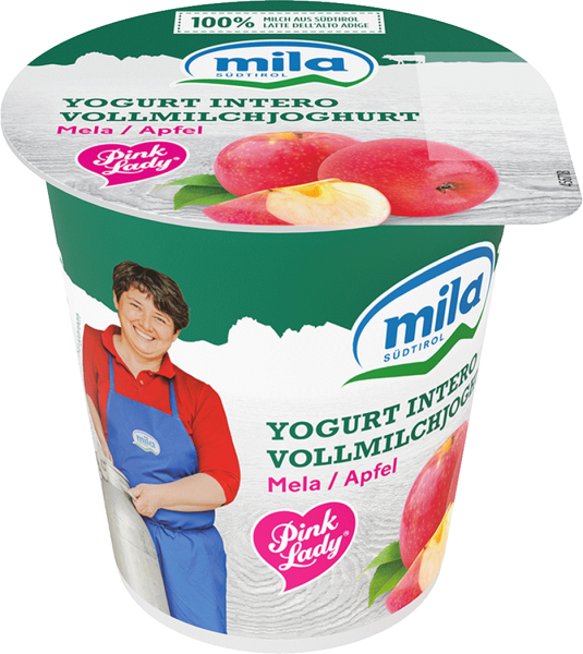 Yogurt intero Mela Pink Lady - 125g - Mila - Bergmilch Südtirol