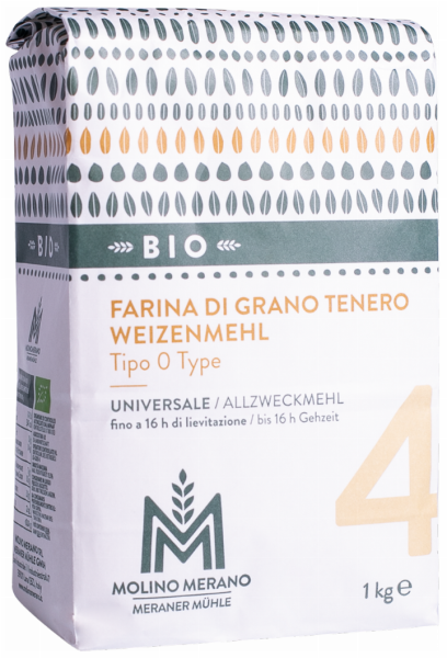 Farina di grano tenero nr. 4 tipo 0 Bio 1 kg - 1kg - Meraner Mühle