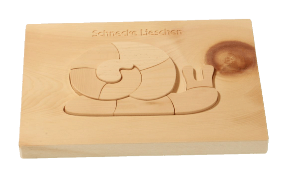 Puzzle aus Zirbenholz Motiv Schnecke - 1St. - Schnalser Säge