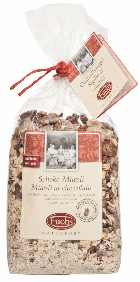 Müsli mit feiner Schokolade Fuchs Privatmühle 375 g kaufen » Pur Südtirol