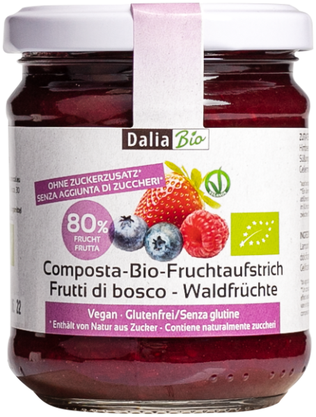 Waldfrüchte Fruchtaufstrich ohne Zuckerzusatz Bio - 210g - Dalia Gourmet