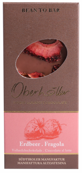 Vollmilchschokolade Erdbeere - 50g - Oberhöller