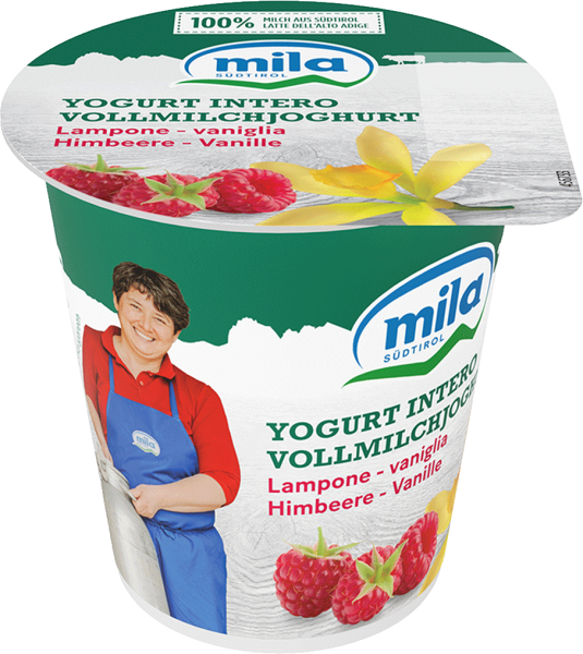 Yogurt intero Lampone e Vaniglia - 125g - Mila - Bergmilch Südtirol