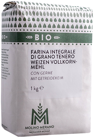 Weizenvollkornmehl Bio mit Getreidekeim - 1kg - Meraner Mühle