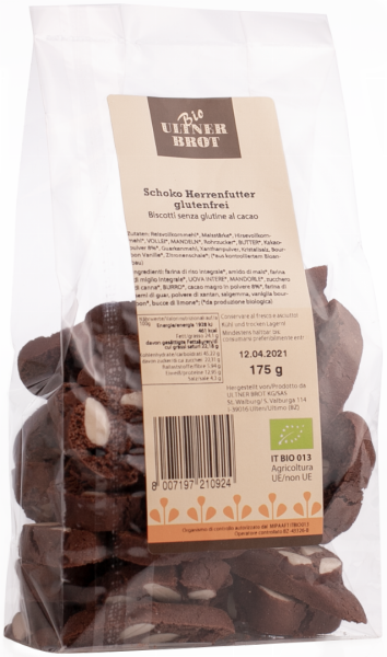 Cantuccini alle nocciole e cioccolato senza glutine Bio - 175g - Ultner Brot